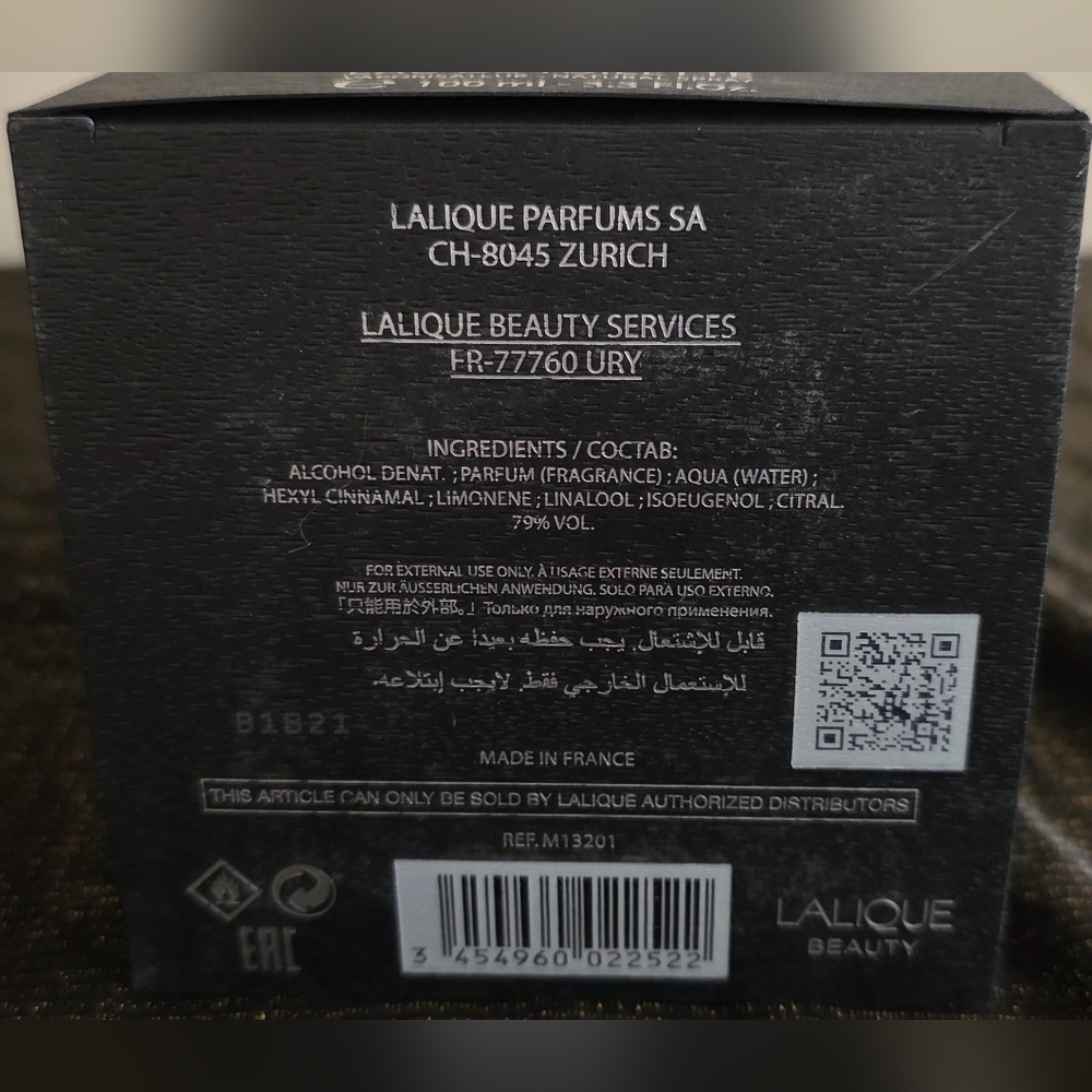 Lalique Encre Noire Men's Cologne And Eau De Toilette Spray Set - Picture 5 of 6